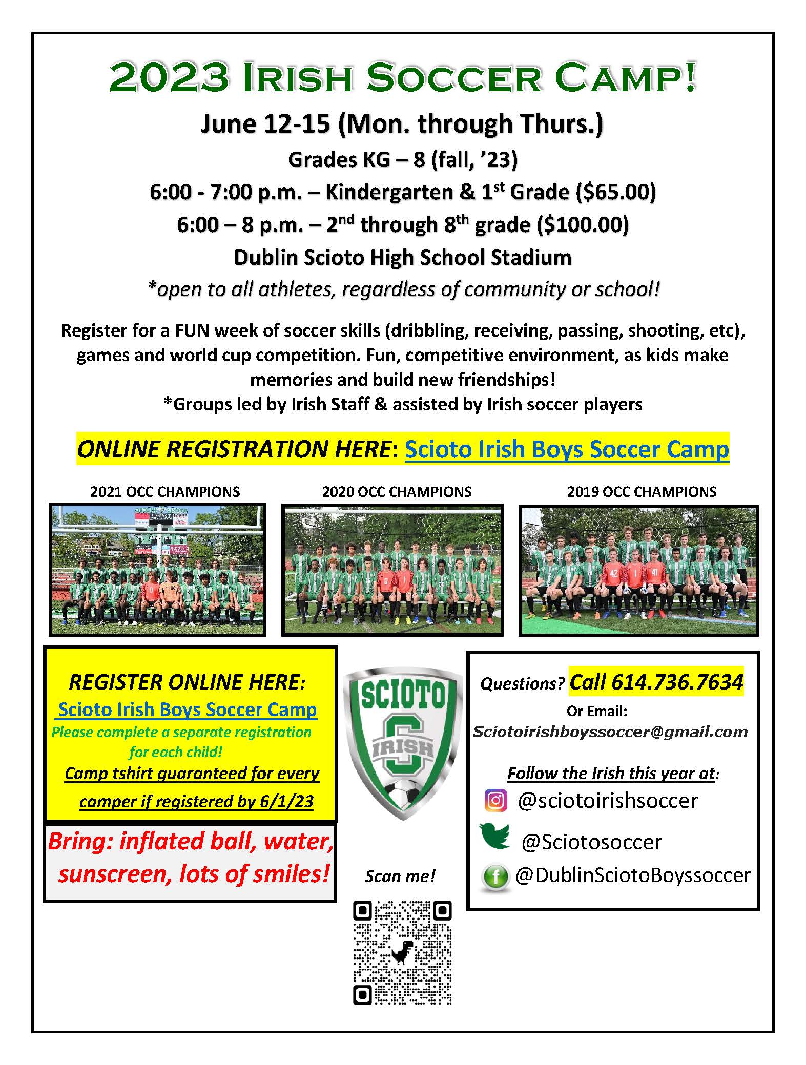 Scioto Irish Boys Soccer Camp, '23